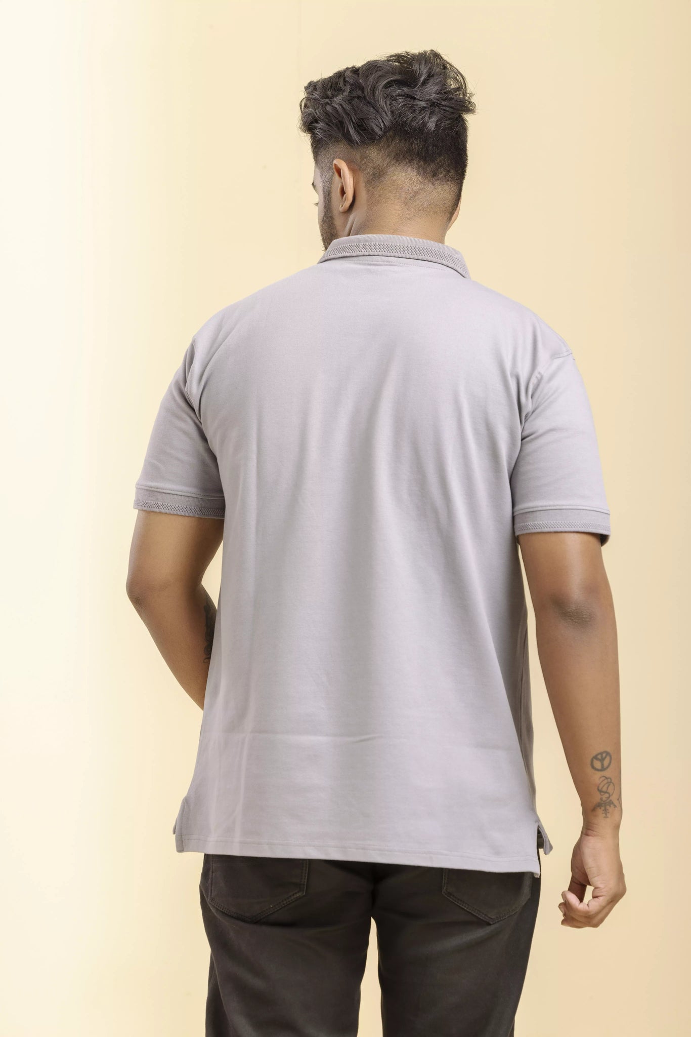 Half Sleeve - Men's Polo Space Grey T-Shirt