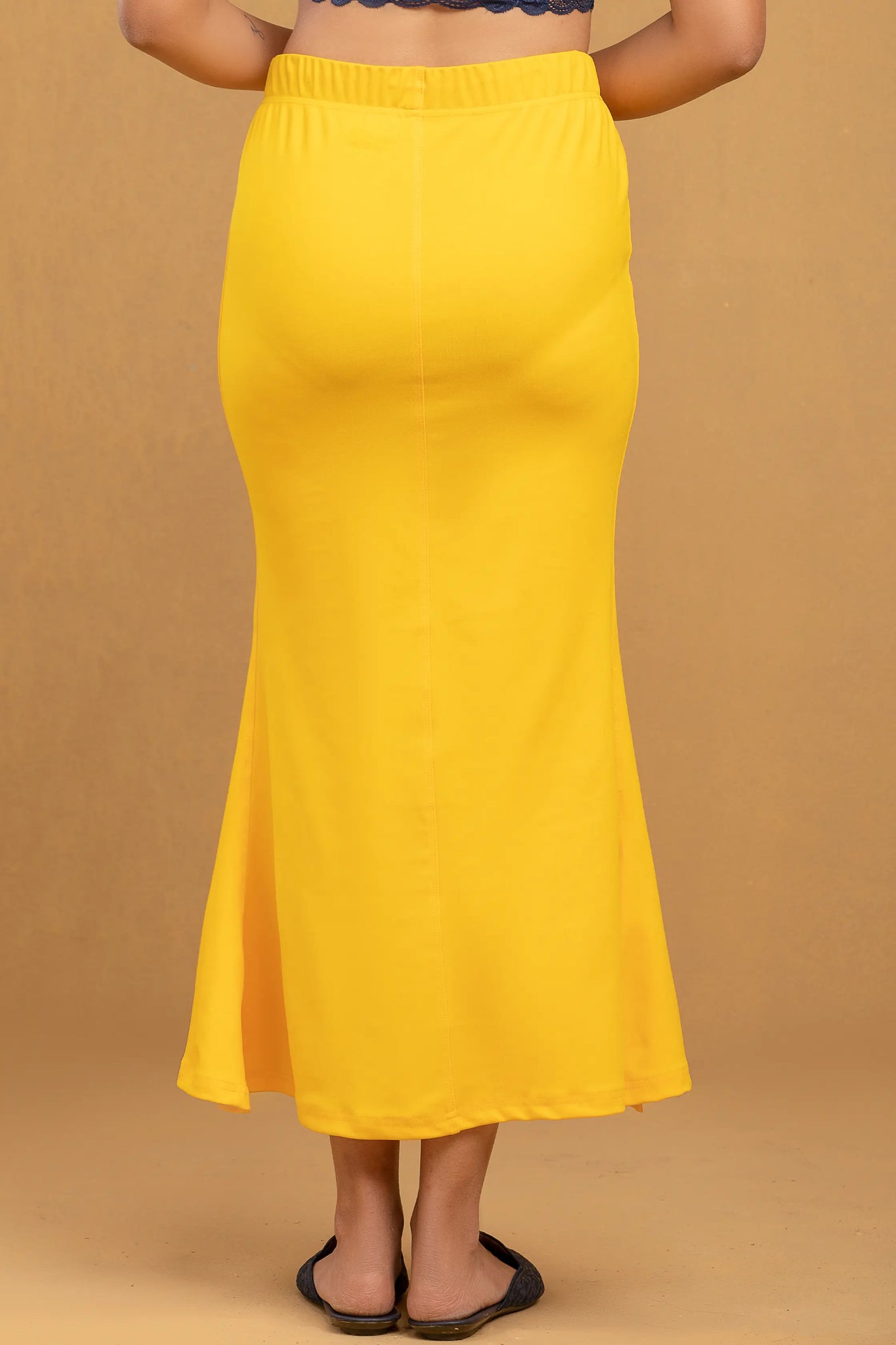 Mustard Saree Shapewear with side slit