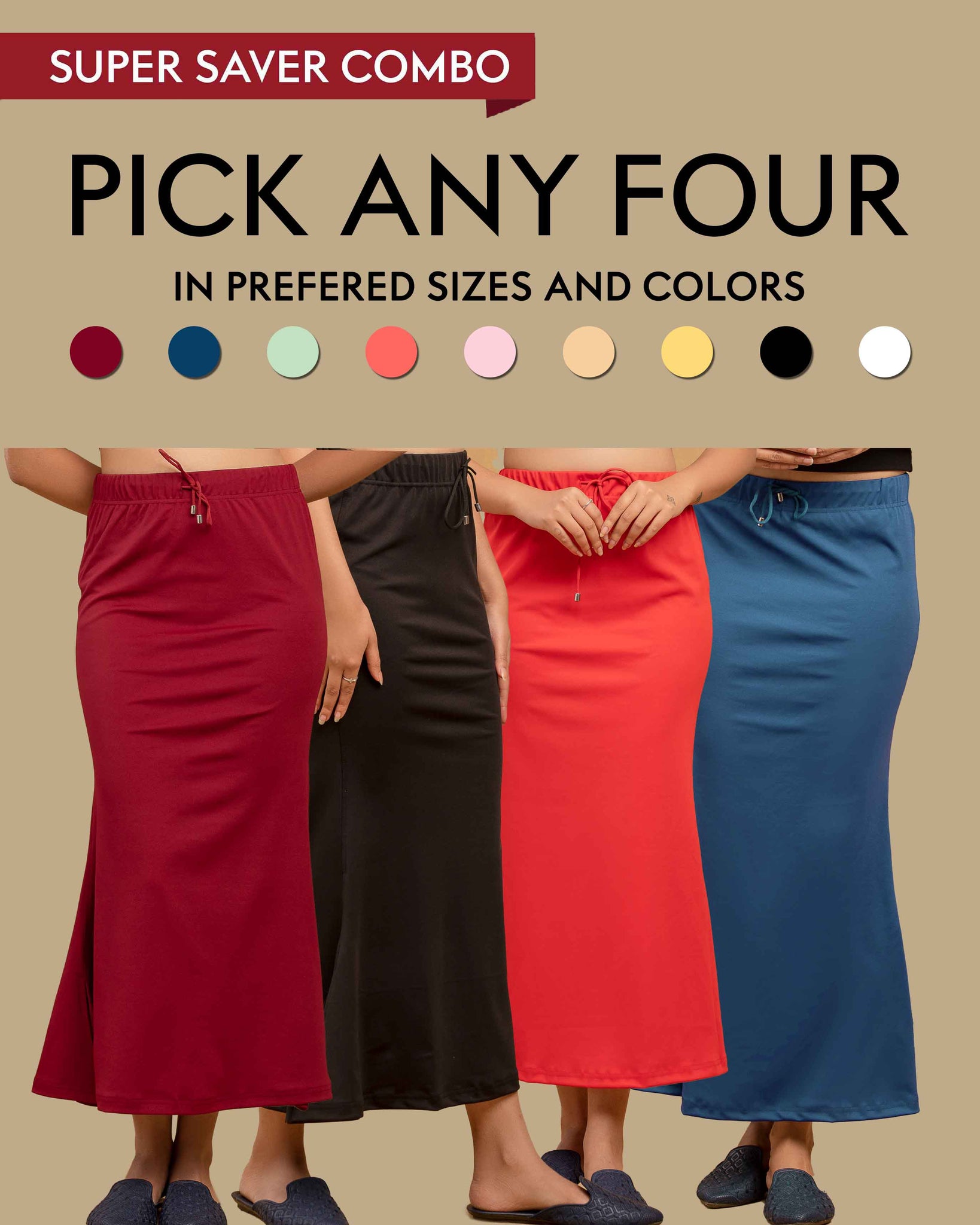 Pick Any 4 - Women's Saree Shapewear